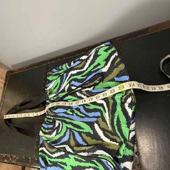 Diane Von Furstenberg Disco Zebra Green Tote Bag with Laptop Compartment - Picture 3 of 9